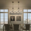Lampadario salone Murano 1315 con paralume e led collezione Intrecci Patrizia Volpato