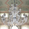 Lampadario vetro soffiato Murano 2085/12+6 con ampie braccia collezione Intrecci Patrizia Volpato