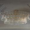 Lampadario Murano Patrizia Volpato con piastre martellate modello 4100/S collezione Glace