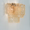 APPLIQUE con piastre martellate in vetro di Murano disponbili in tre colori, montatura in cromo lucido o oro 24 carati: Glace 4117/APP