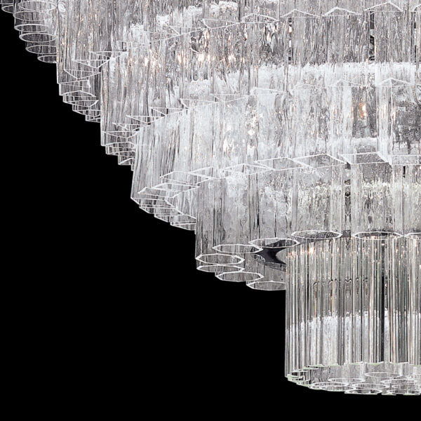 Dettaglio lampadario sospensione Murano 4121 collezione Glace Patrizia Volpato con finitura a corteccia
