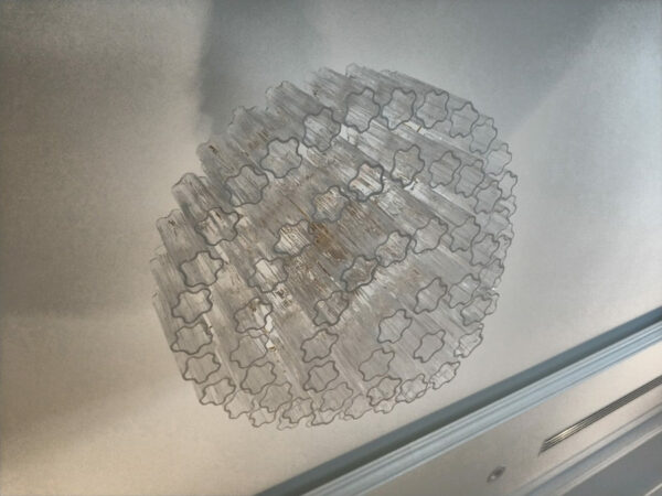 Lampadario plafoniera cristallo 4170/PL vetro di Murano a corteccia collezione Glace Patrizia Volpato