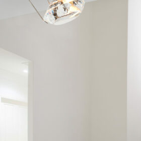 Faretto soffitto con montatura in acciaio inox lucido e struttura a diamante in cristallo collezione Spot Lights 462/F