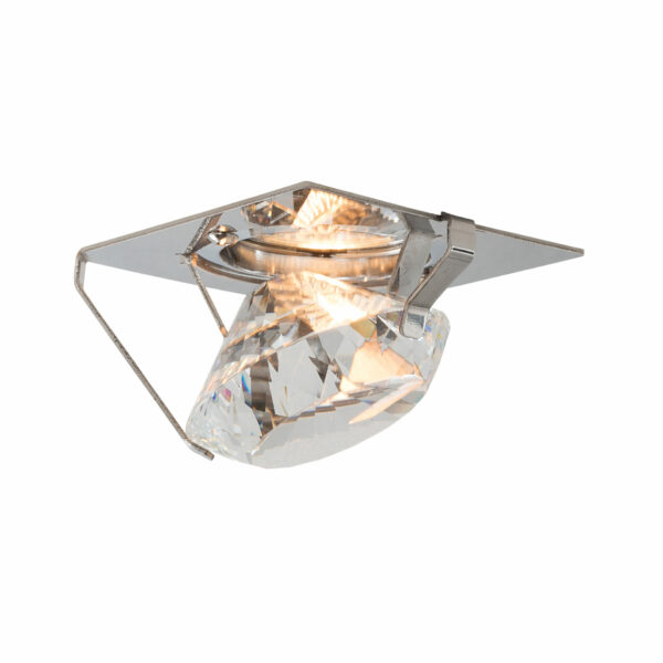 Faretto soffitto 462/F Patrizia Volpato in acciaio inox lucido con struttura a diamante in cristallo collezione Spot Lights