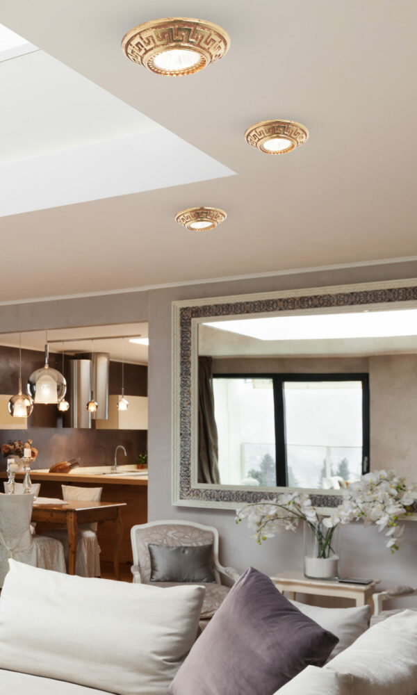 Faretto soggiorno a soffitto 471/F in fusione di ottone collezione Spot Lights Patrizia Volpato
