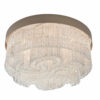 Plafoniera soffitto Patrizia Volpato 4800/PL frangia di perline in vetro di Murano montatura in tortora collezione Venezia