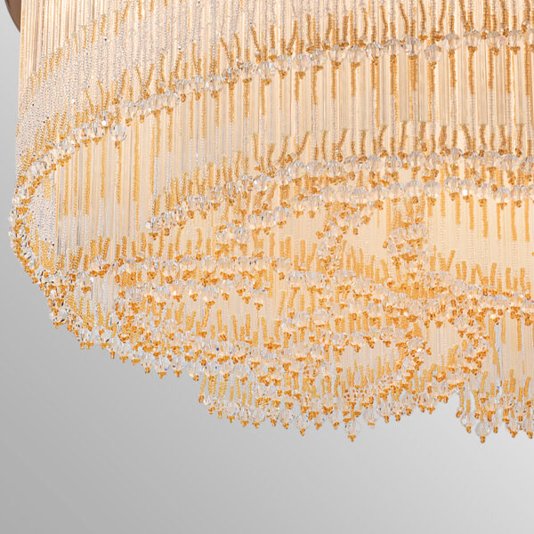 Cristallo Murano lampadario con frangia di perline Patrizia Volpato modello 4800/S collezione Venezia