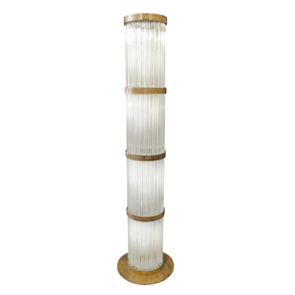 Lampada da terra design 5002/LT triedri e quadriedri in vetro di Murano e montatura in cromo lucido collezione Cristalli