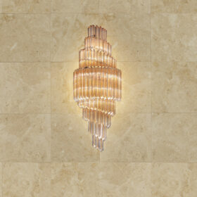 Applique a muro 5051/APP triedri e quadriedri in vetro di Murano montatura in oro 24 carati collezione Cristalli Patrizia Volpato