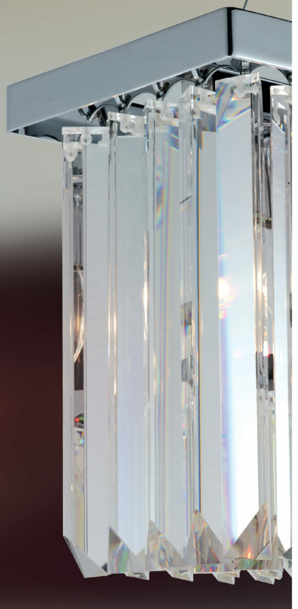 Dettaglio cristallo Murano lampadario 5080/S con triedri collezione Cristalli Patrizia Volpato