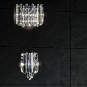 Applique da parete Patrizia Volpato 5082/APP triedri in cristallo trasparente collezione Cristalli