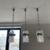 Lampadario cristallo Murano colorato 7200/S1 Patrizia Volpato con aste a rombo collezione Riflessi