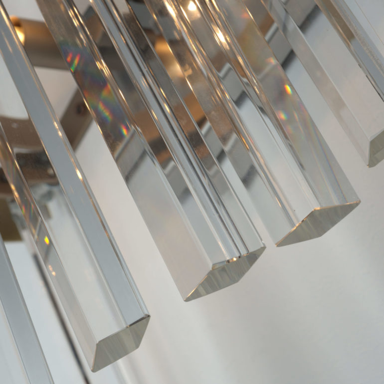 Dettaglio cristallo Murano lampadario 7200/S1 con aste a rombo collezione Riflessi Patrizia Volpato