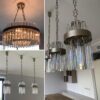Lampadario Murano colorato a sospensione 7200/S aste a rombo Patrizia Volpato collezione Riflessi