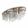 Plafoniera a soffitto Patrizia Volpato 7405/PL triedri in cristallo montatura in oro 24 carati collezione Riflessi