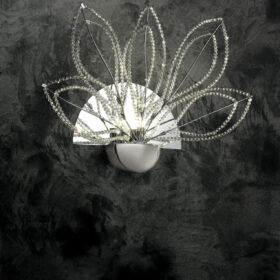 Applique  con petali decorativi in cristallo purissimo e montature in cromo lucido o oro lucido 24 carati: Girasole 840/APP