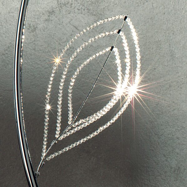 LAMPADA DA TERRA con petali decorativi in cristallo purissimo e montature in cromo lucido o oro lucido 24 carati: Girasole 840/LT
