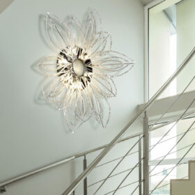 Plafoniera parete con petali decorativi in cristallo 840/PL collezione Girasole Patrizia Volpato
