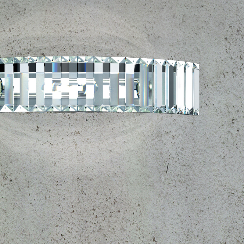 Applique da parete Patrizia Volpato 9250/APP fascia in cristallo e montatura in cromo lucido collezione Fedi