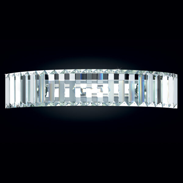 Applique da parete design 9250/APP fascia in cristallo e struttura in cromo lucido collezione Fedi Patrizia Volpato