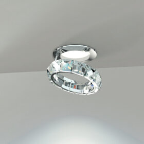 Faretti da soffitto 9250/F anello in cristallo e montatura in cromo lucido collezione Fedi Patrizia Volpato