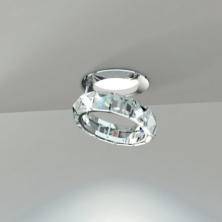 Faretto oro con pendenti in cristallo - Mod. Spotlights 461-F