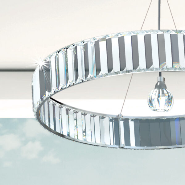 Cristallo Murano lampadario 9252/S Patrizia Volpato collezione Fedi con anelli concatenabili