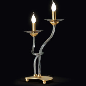 Lampada da tavolo design 1730/LG braccia in vetro di Murano collezione Intrecci Patrizia Volpato