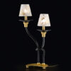 Lampada da tavolo design 2100-LG braccia in vetro di Murano con tazzine in cristallo collezione Intrecci Patrizia Volpato