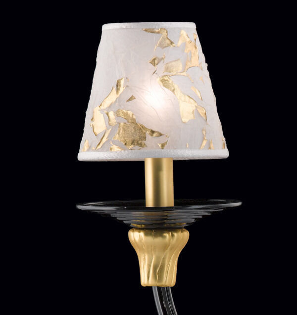 Lampada da tavolo design contemporaneo 2100-LG braccia in vetro di Murano colorato con tazzine in cristallo collezione Intrecci Patrizia Volpato