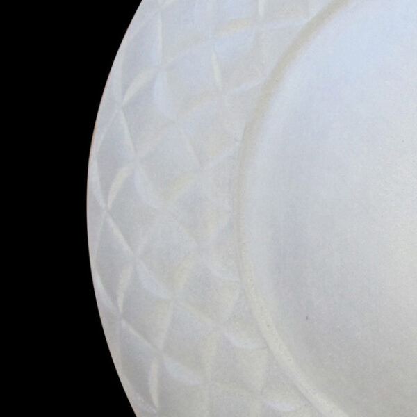 Dettaglio lampadario plafoniera cristallo con vetro bianco a scacchiera 4039/PL collezione Lucrezia Patrizia Volpato