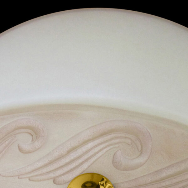 Dettaglio applique dimmerabile led Patrizia Volpato 4059/PL dettaglio montatura oro e vetro di Murano collezione Lucrezia