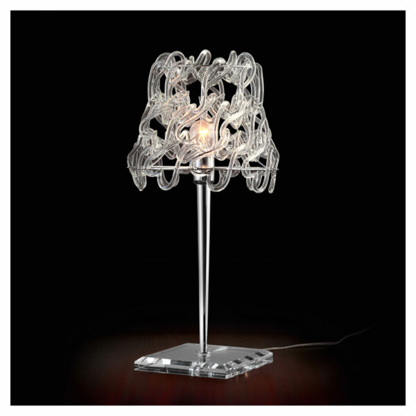 Lampada da tavolo design moderno 500/L/OA ganci vetro di Murano trasparente collezione Legami