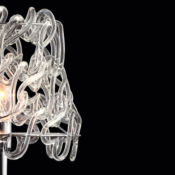 Dettaglio Lampada da tavolo Legami 500 con lavorazione in metallo e vetro - Patrizia Volpato