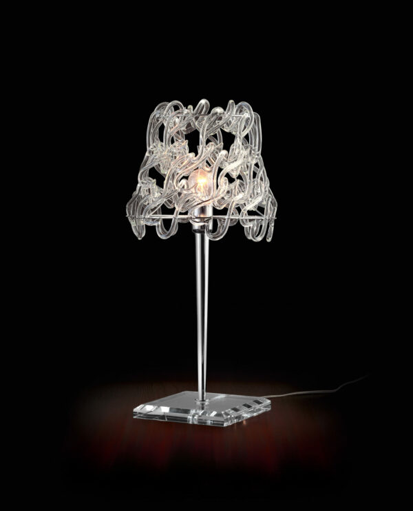 Lampada da tavolo elegante 500/L/OA struttura metallo e ganci in vetro collezione Legami Patrizia Volpato