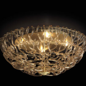Plafoniera design contemporaneo 500-PL60 ganci di vetro oro collezione Legami Patrizia Volpato