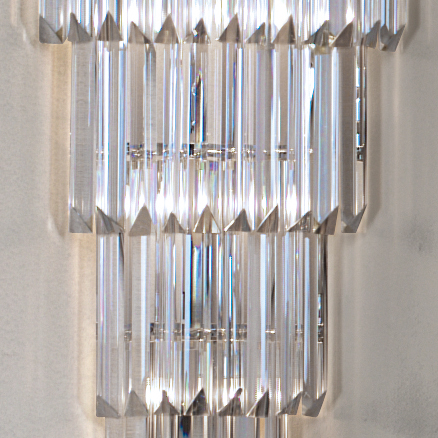 Applique con triedri in cristallo trasparente, montatura in cromo lucido o oro 24 carati: Cristalli 5074-APP188