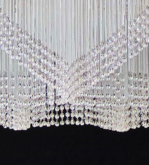 Dettaglio lampadario Murano 540-S cannucce di vetro soffiato collezione Cannucce