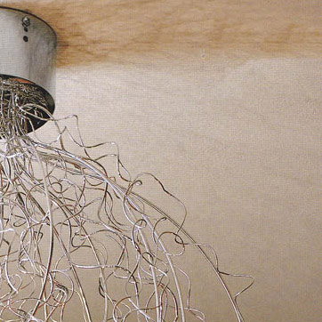 Dettaglio plafoniera led soffitto rotonda Patrizia Volpato modello 360-20 in cristallo o vetro Murano