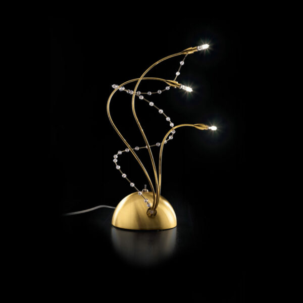 Lampada da tavolo 410-L3 DX color oro in stile contemporaneo collezione Bijoux Patrizia Volpato