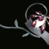 Applique design floreale Patrizia Volpato 470-APP1 con fiore bordeaux e struttura metallica