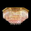 Plafoniera in cristallo o vetro di Murano 5031-PL color rosa Patrizia Volpato collezione Cristalli
