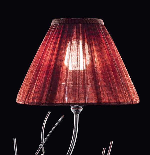 Dettaglio lampada da tavolo design moderno 390-LP con paralume rosso collezione Bon Ton Patrizia Volpato