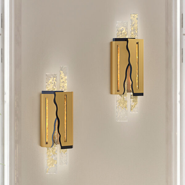 Plafoniera oro 7900-1 vetro Murano collezione Flow Patrizia Volpato