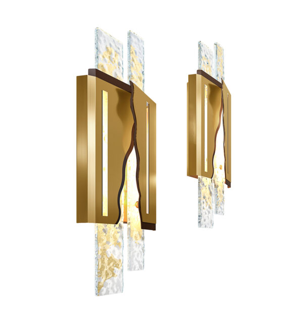 Plafoniera oro 7900-1 Patrizia Volpato in vetro di Murano collezione Flow