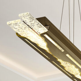 Dettaglio lampadario vetro Murano 7900-S moderno collezione Flow Patrizia Volpato
