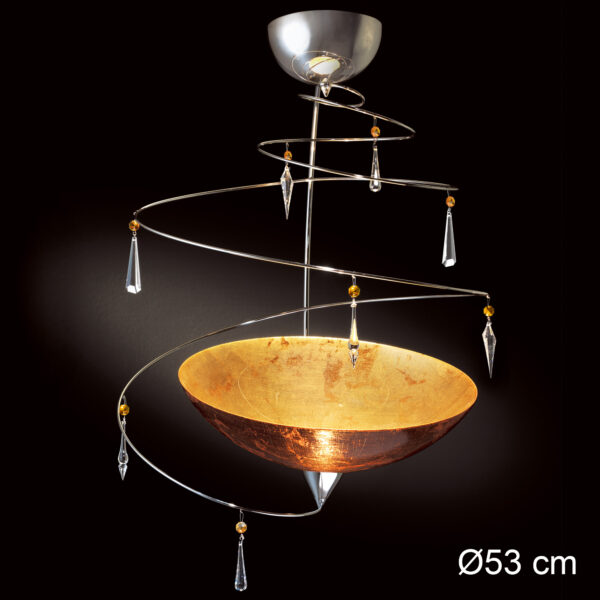 Vertigo 460-S40 : Lampadario moderna con cristalli Swarovski e vetro