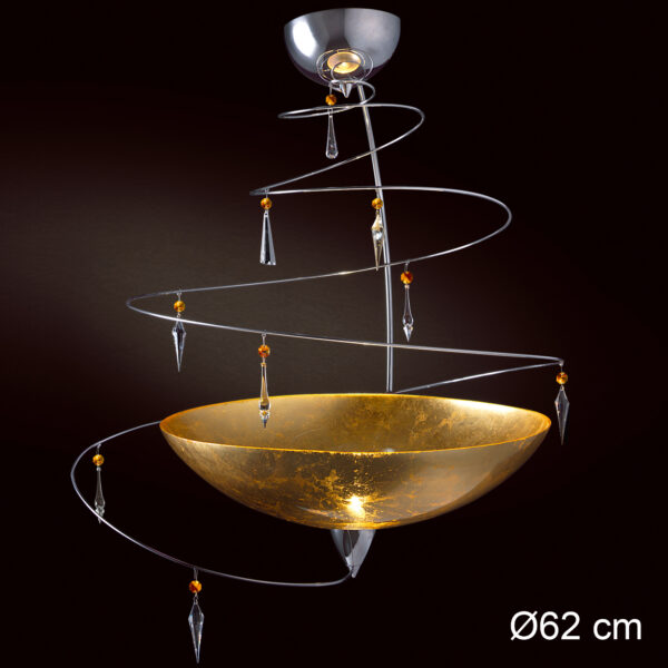 Vertigo 460-S50 : Lampadario moderna con cristalli Swarovski e vetro