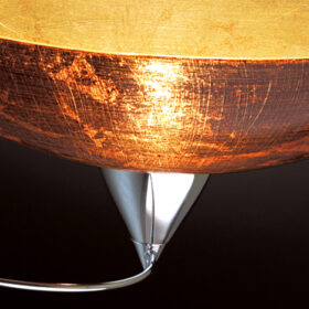 Dettaglio lampadario vetro Murano 460-S50 finitura cromata Patrizia Volpato collezione Vertigo